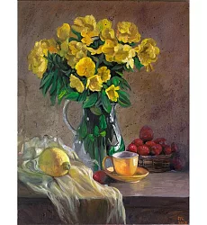 【玲廊滿藝】賴貞吟-Floral Zen V(拈花系列5)53.0x65.0cm