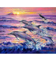 【玲廊滿藝】盧來全-在曦光中飛旋31.5x41cm