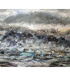 【玲廊滿藝】張耀慶-東海岸波濤洶湧41x31cm