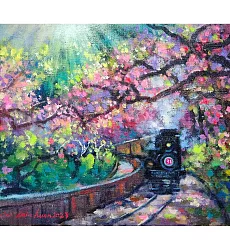 【玲廊滿藝】盧來全-幸福列車到來22x27cm