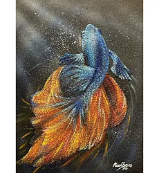 【玲廊滿藝】曾啟文-浪漫礦砂系列-閃耀的鬥士40x30cm