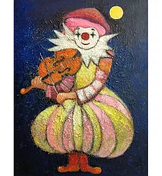 【玲廊滿藝】呂月華-甜蜜的馬琳糖小丑之歌40x30cm