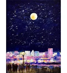 【玲廊滿藝】呂月華-星空系列/望高寮40x30cm