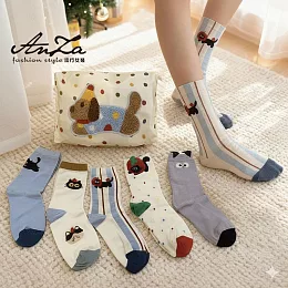 旺福狗貓開運好襪組(襪子組＋狗狗收納包)