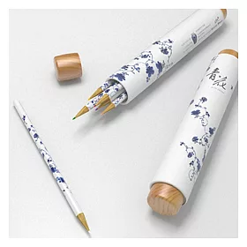博客來 文創商品 青花色鉛筆白底藍花