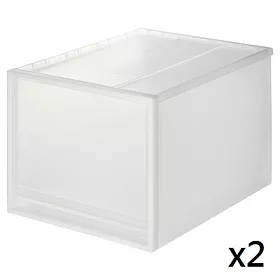 博客來 Muji 無印良品 Pp收納盒 深 2入