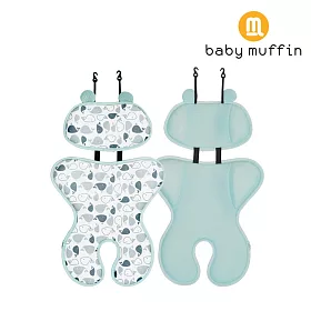 博客來 Baby Muffin 推車汽座兩用涼墊藍鯨魚