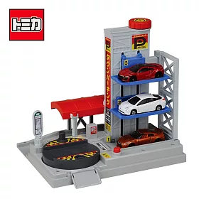 博客來 日本正版授權 Tomica 轉轉立體駐車場多美小汽車城鎮系列停車場場景玩具內不附小車