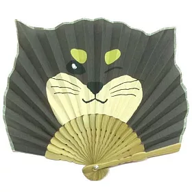 博客來 Global Arrow 貓咪貝殼型扇子扇套組 黑柴