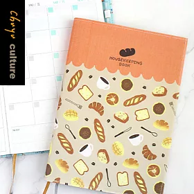 博客來 珠友a5 25k 絹布家計簿 生活收支 理財本 記帳本 隨身帳本 附收納袋 104張01烘焙