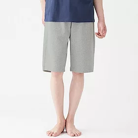 博客來 Muji無印良品 男有機棉混裏毛短褲xl 灰色