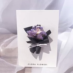博客來 U Flora Flower 手作乾燥花卡片 七色可選 黑紫色