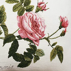 博客來 Art De Lys法國原裝2270b百葉薔薇 白底背景 紅色背面 單面抱枕套40x50