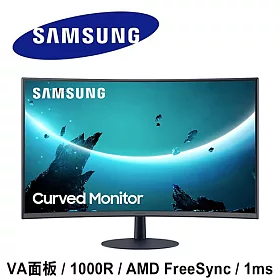 博客來 Samsung三星c27t550fdc 27型va面板1000r曲面設計電競螢幕