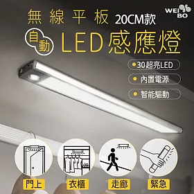 博客來 Wei Bo 磁吸式無線平板自動感應燈內置30顆led燈 公分 內置裡聚合物電池免牽線 萬用燈
