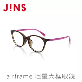 博客來 Jins Airframe輕量大框眼鏡 特alrf18s478 木紋棕紫