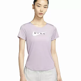 博客來 Nike Swoosh Run Top Ss 女短袖上衣粉紫m 紫色