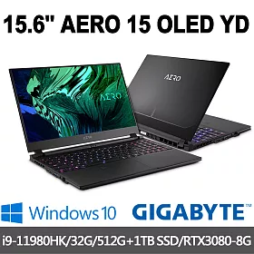 博客來 Gigabyte技嘉aero 15 Oled Yd 15 6吋uhd電競筆電 I9 11980hk 32g 512g 1t Rtx3080 8g Win10p