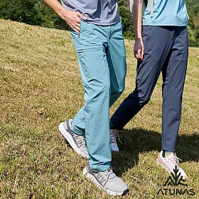 【ATUNAS 歐都納】男款蚊瘋不動彈性長褲A1PA2516M- M 霧藍綠