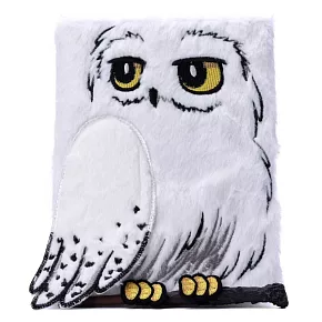 貓頭鷹嘿美毛絨絨質感筆記本（附哈利魔杖筆）Harry Potter: Hedwig Plush Journal