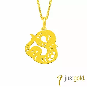【Just Gold 鎮金店】喜迎福十二生肖系列 純金吊墜-蛇(不含鍊)