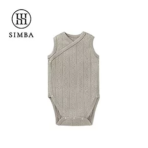 【小獅王辛巴】Air Upper 透氣棉開襟包屁衣70cm(無袖) 阜灰