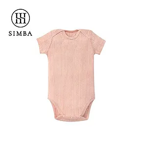 【小獅王辛巴】Air Upper 透氣棉圓領包屁衣80cm/90cm(短袖) 90cm-荏粉