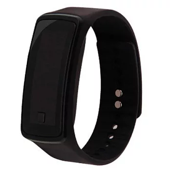 Watch-123 您好色彩-二代白光按鍵LED智通手環腕錶 (8色可選)時尚黑