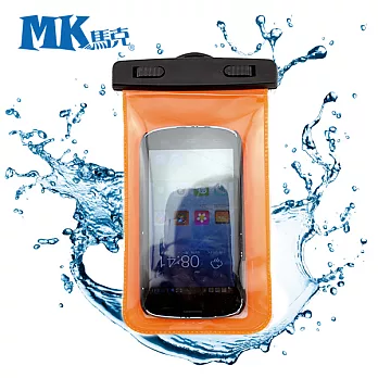 MK馬克 防水手機套 手機防水袋 可觸控 附掛繩臂帶 可當運動臂套 5.5吋內皆可使用-橘色