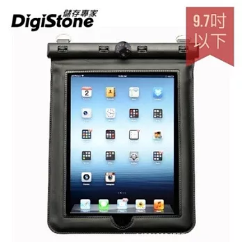 DigiStone iPad 9.7吋平板電腦防水袋/保護套/可觸控(溫度計型)適9.7吋以下平板-黑色x1P
