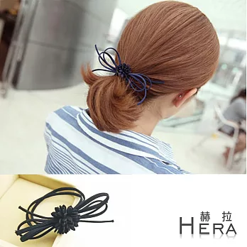 【Hera】赫拉 手工蝴蝶結雛菊二用手圈/髮圈/髮束(兩入組)黑色+黑色