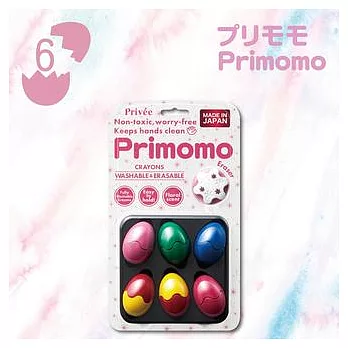 【Primomo】普麗貓趣味蠟筆(蛋殼型)6色-附橡皮擦