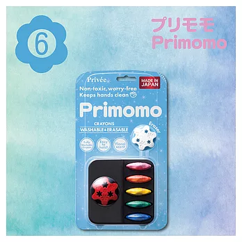 【Primomo】普麗貓趣味蠟筆(花瓣型)6色-附橡皮擦