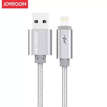 JOYROOM S503 Lightning 閃電快充2.4A 鋁合金純銅充電傳輸線極光銀