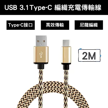 USB 3.1 Type-C 編織充電傳輸線金色