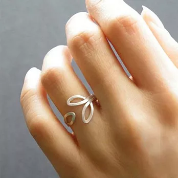 AmaZing 北歐極簡風-小清新簡約葉子造型開口戒指