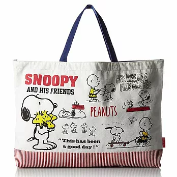 【日本進口正版】史努比 Snoopy 教訓篇 手提袋/肩背包 PEANUTS -CR46076