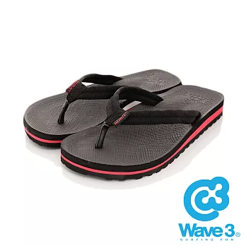 WAVE 3 (男) -雙層ORO 織帶人字厚底休閒夾腳拖鞋 -US9紅底黑