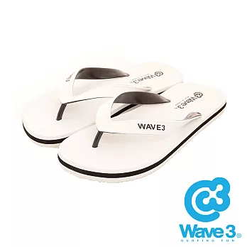 WAVE 3 (男) -海邊走走專用 寛版撞色防水雙層人字夾腳拖鞋 -US9玩沙白