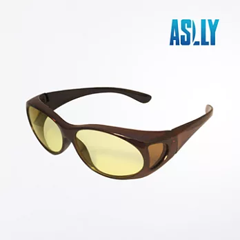 【ASLLY】車用多功能夜視防護眼鏡(棕框黃片)