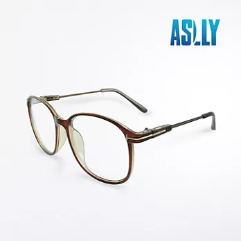 【ASLLY】古著棕色大方框濾藍光眼鏡
