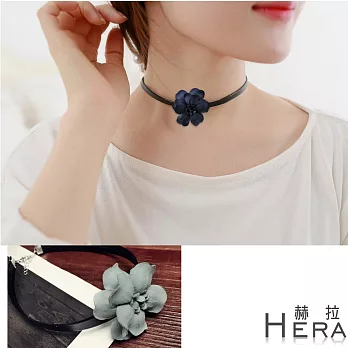 【Hera】赫拉 立體山茶花皮繩短款項鍊/鎖骨鍊(綠色)