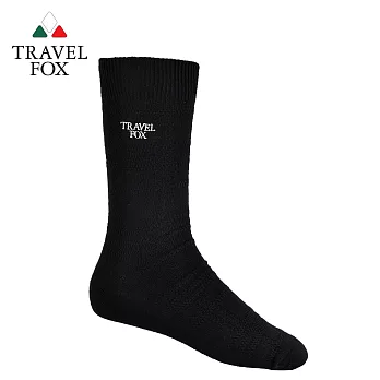 TRAVEL FOX 旅狐 立體提花 純棉紳士襪 [T41-01]黑