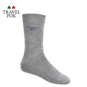 TRAVEL FOX 旅狐 立體提花 純棉紳士襪 [T41-13]灰