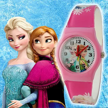 Frozen 第二代冰雪奇緣 艾莎和安娜卡通錶 - 心電感應 粉