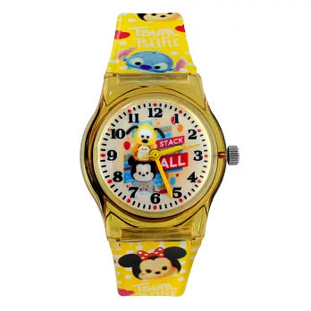 Disney 迪士尼 可愛Tsum Tsum系列歡樂角色矽膠錶 - 黃色