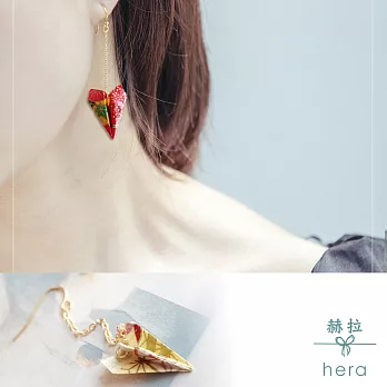 【Hera】赫拉 手工和風摺紙飛機耳環(黃色)