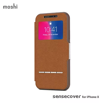 Moshi SenseCover for iPhone X 感應式極簡保護套焦糖棕