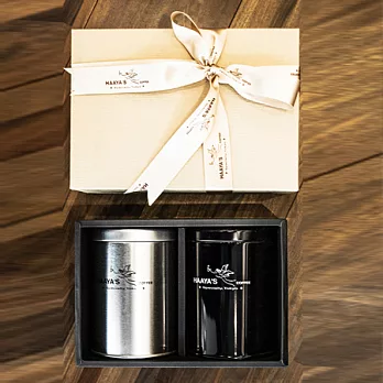 哈亞咖啡【雅緻禮盒D-5】耶加雪菲 + 巴西 (進口密封罐x2 +咖啡豆100g x2)