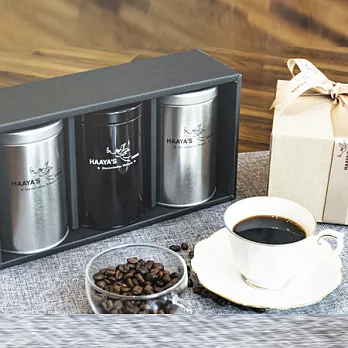 哈亞咖啡【卓越禮盒E-2】巴拿馬 + 巴西 +耶加雪菲 (進口密封罐x3 +咖啡豆100g x3)